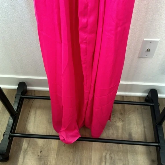 Show Me Your MuMu hot pink Winslet cowl neck slip gown size large - Picture 9 of 16